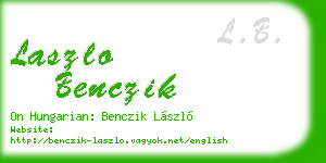laszlo benczik business card